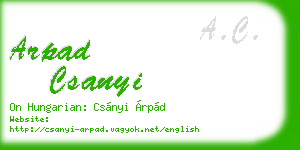 arpad csanyi business card